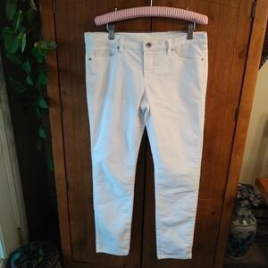JCP White Corduroy Mid Rise Jeans